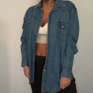 Denim button up Wrangler shirt